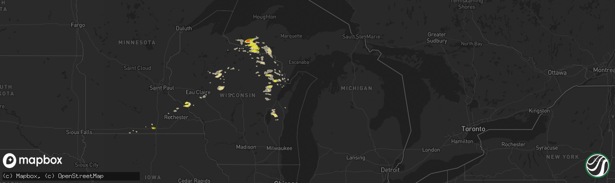 Hail map in Michigan on June 3, 2017