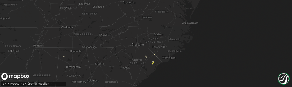 Hail map in North Carolina on June 3, 2017