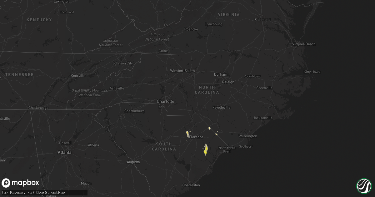 Hail map in North Carolina on June 3, 2017