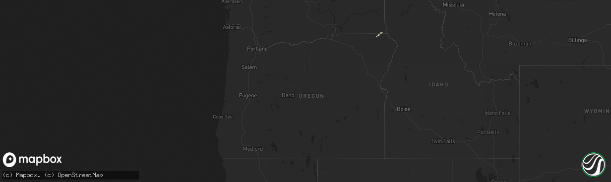 Hail map in Oregon on June 3, 2017