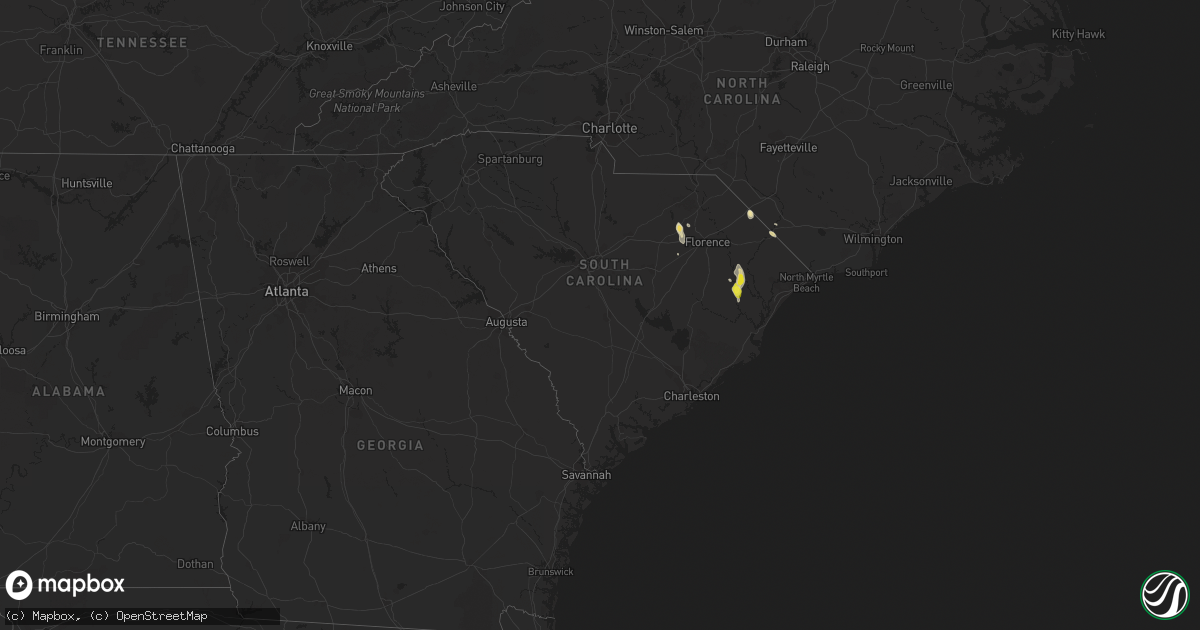 Hail map in South Carolina on June 3, 2017