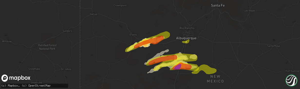 Hail map in Casa Blanca, NM on June 3, 2018