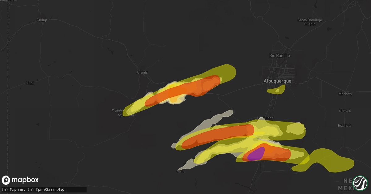 Hail map in Casa Blanca, NM on June 3, 2018