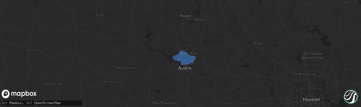 Hail map in Cedar Park, TX on June 3, 2018