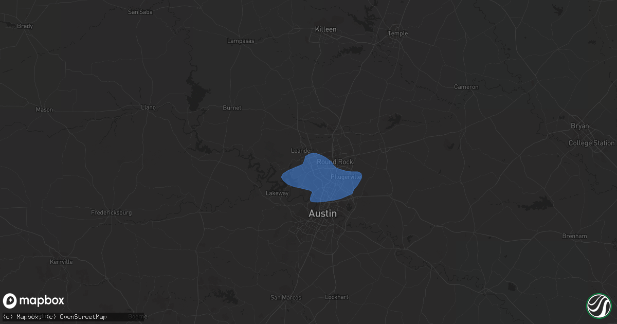 Hail map in Cedar Park, TX on June 3, 2018