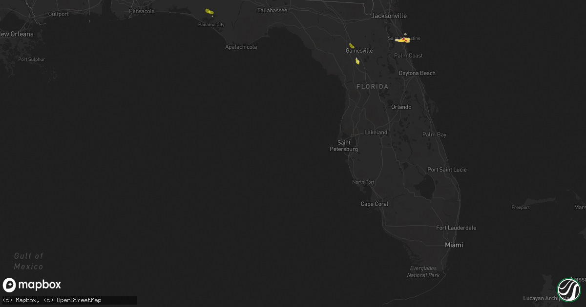 Hail map in Florida on June 3, 2018