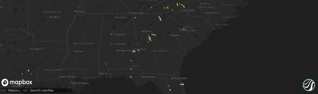 Hail map in Georgia on June 3, 2018