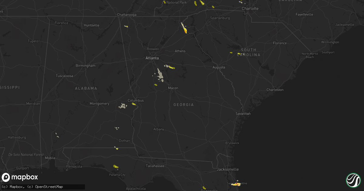 Hail map in Georgia on June 3, 2018
