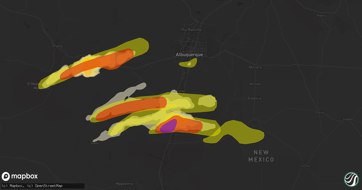 Hail map in Los Lunas, NM on June 3, 2018