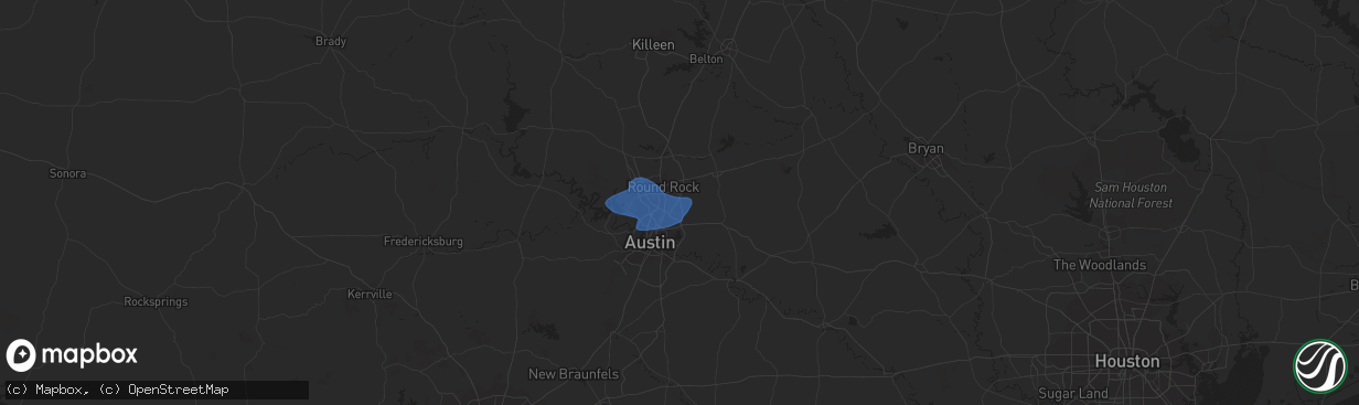 Hail map in Pflugerville, TX on June 3, 2018