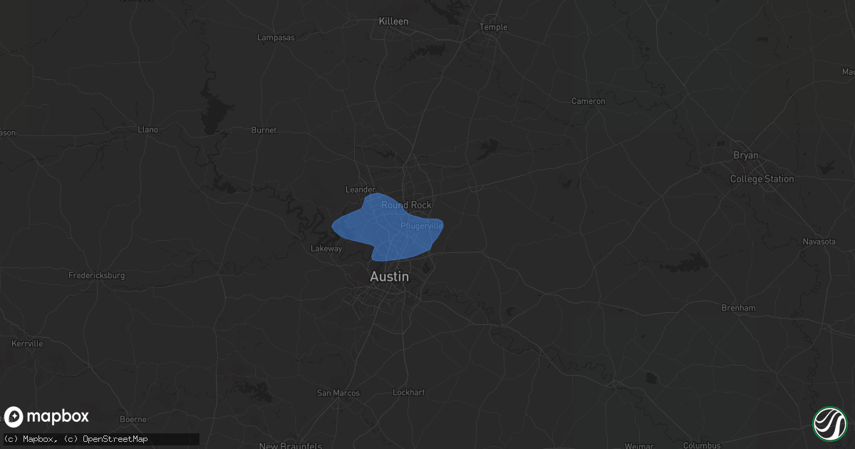 Hail map in Pflugerville, TX on June 3, 2018