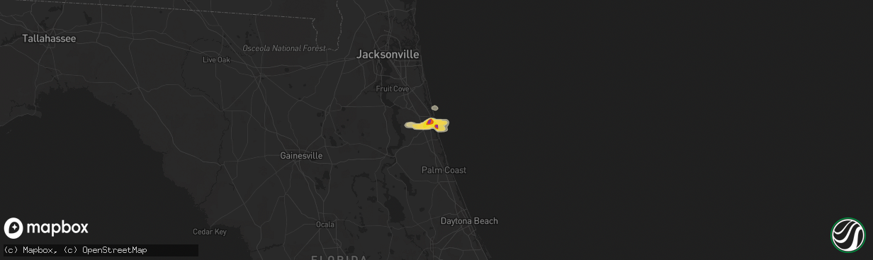 Hail map in Saint Augustine, FL on June 3, 2018