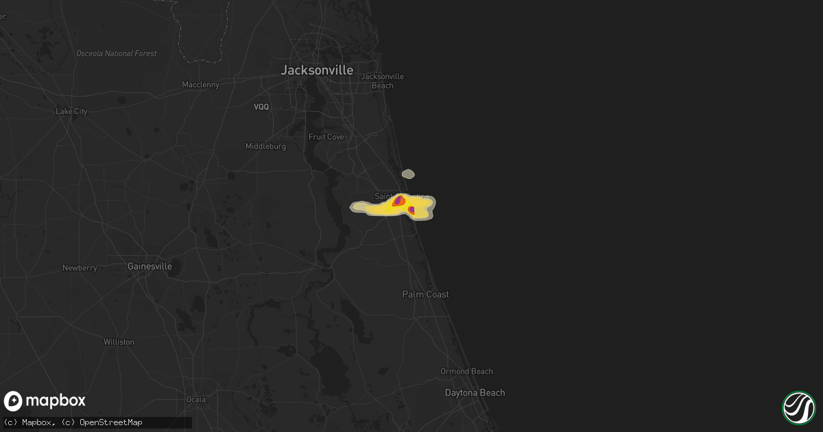 Hail map in Saint Augustine, FL on June 3, 2018