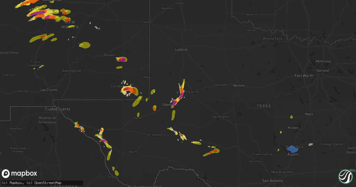Hail map on June 3, 2018