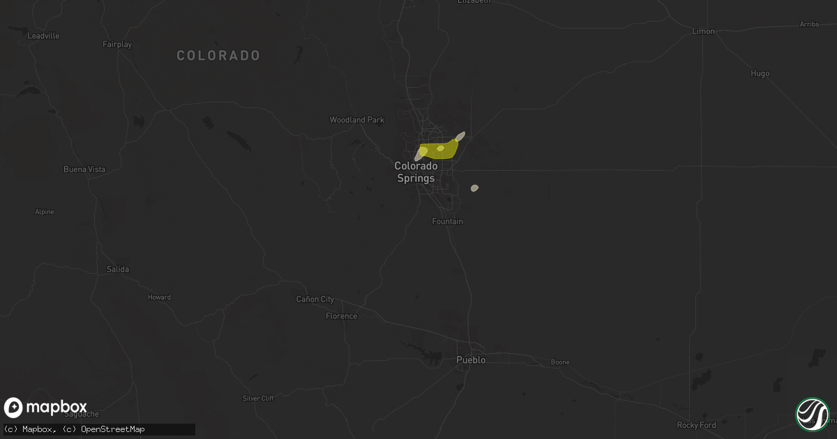 Hail map in Colorado Springs, CO on June 3, 2019