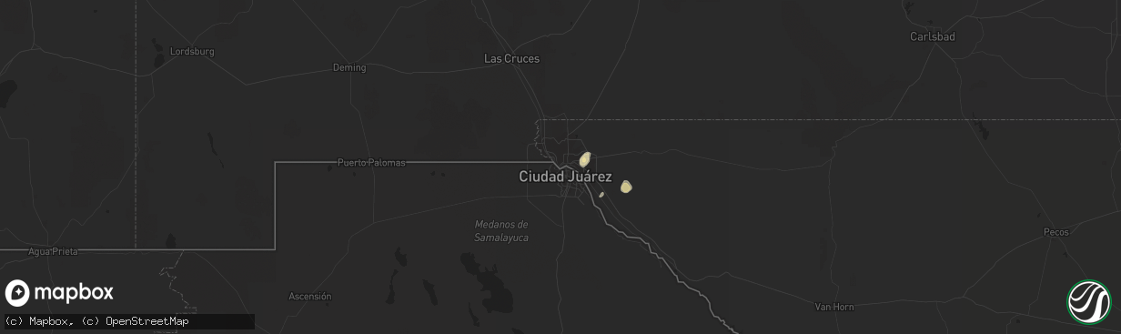 Hail map in El Paso, TX on June 3, 2019