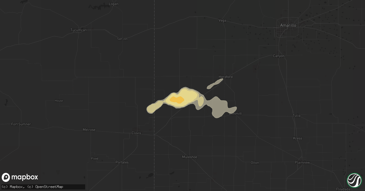 Hail map in Friona, TX on June 3, 2019