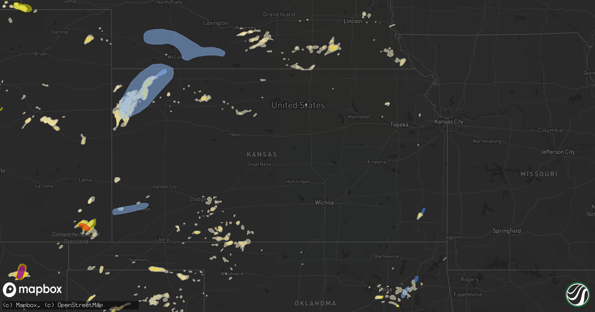 Hail map in Kansas on June 3, 2019