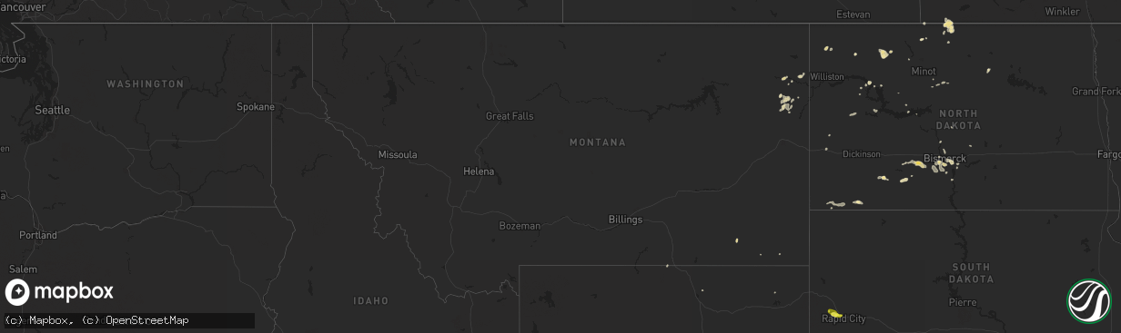 Hail map in Montana on June 3, 2019