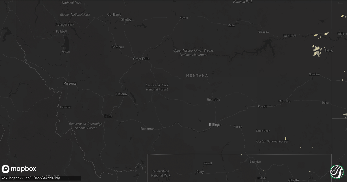 Hail map in Montana on June 3, 2019