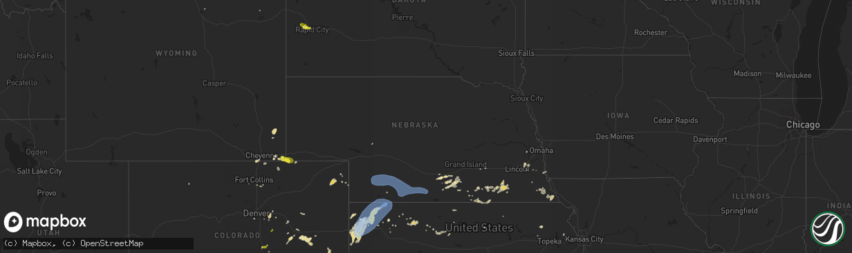 Hail map in Nebraska on June 3, 2019