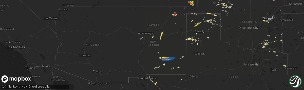 Hail map in New Mexico on June 3, 2019