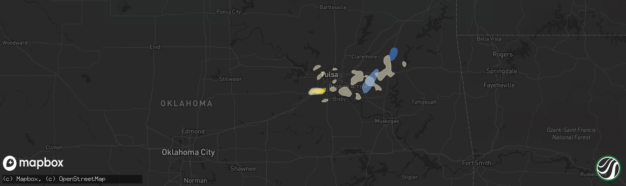 Hail map in Sapulpa, OK on June 3, 2019