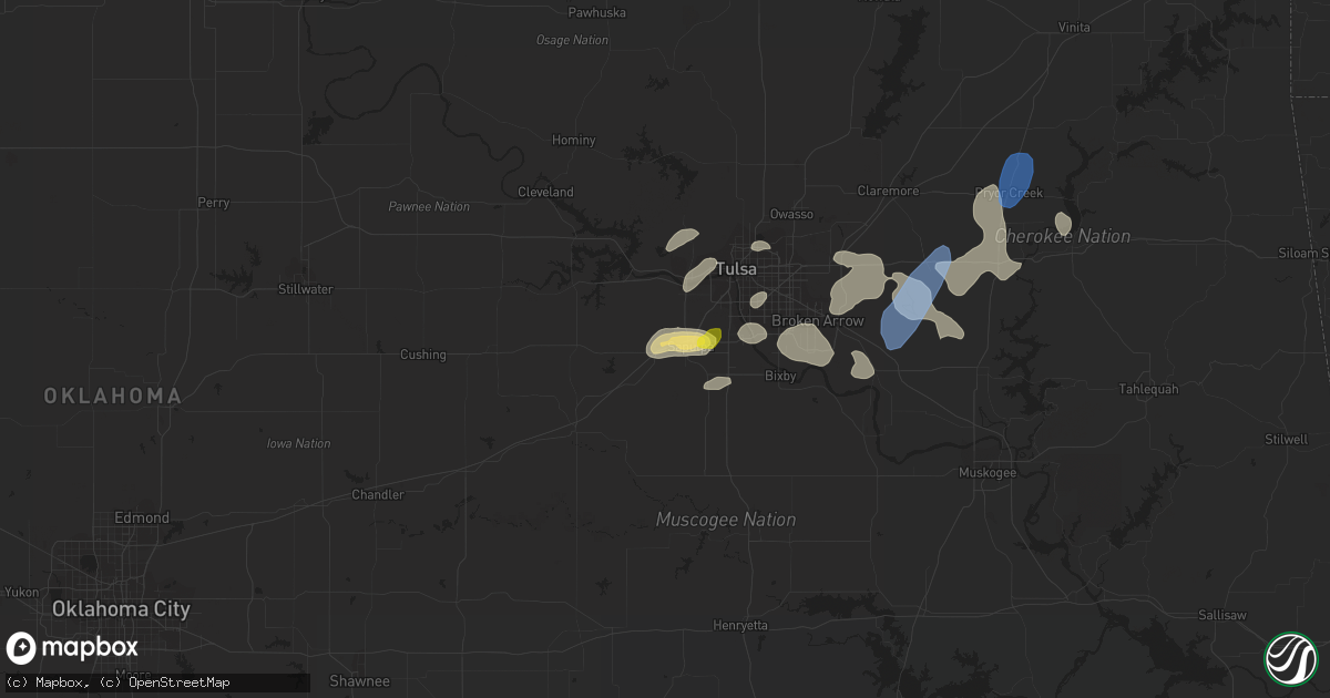 Hail map in Sapulpa, OK on June 3, 2019