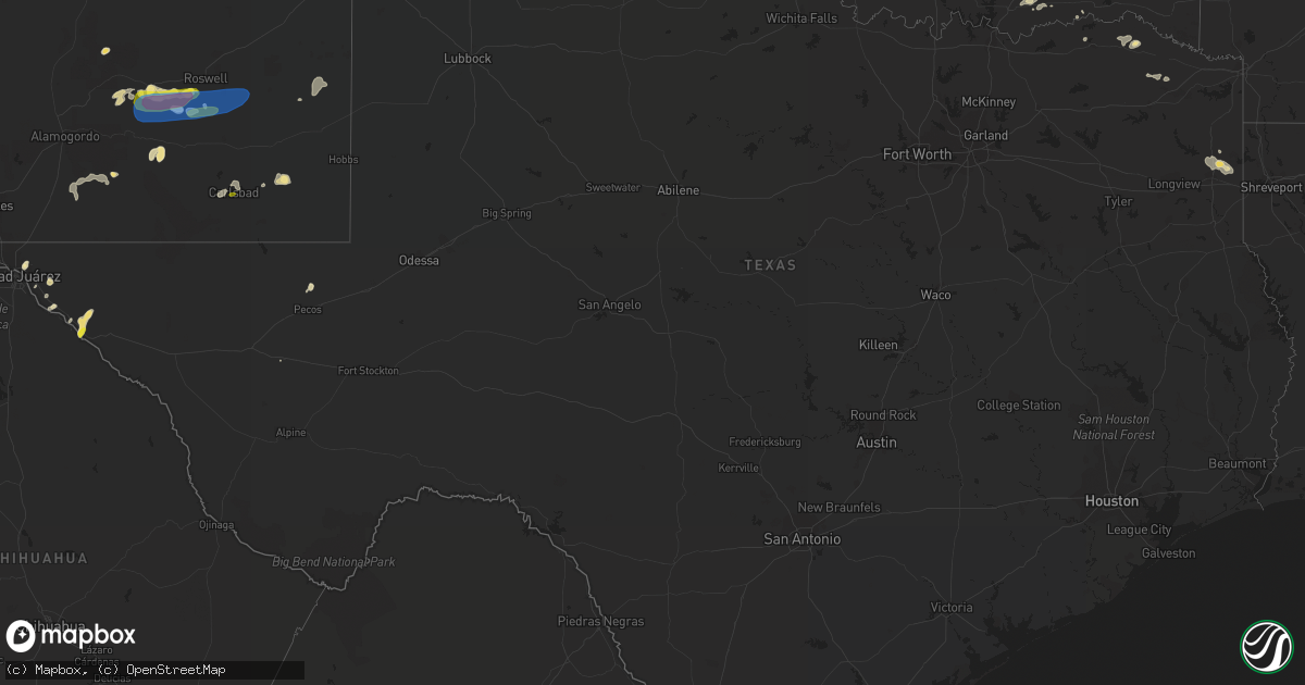 Hail map in Texas on June 3, 2019