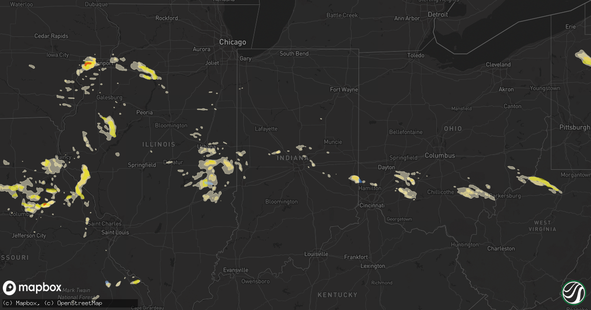 Hail map in Indiana on June 3, 2020