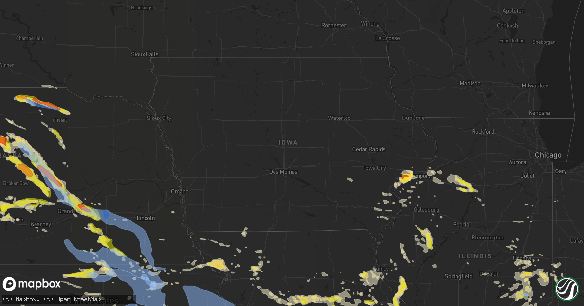 Hail map in Iowa on June 3, 2020