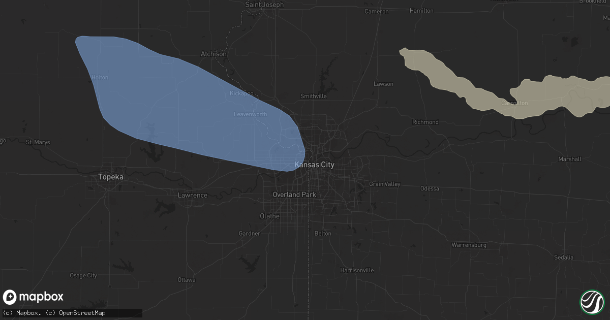 Hail map in Kansas City, KS on June 3, 2020