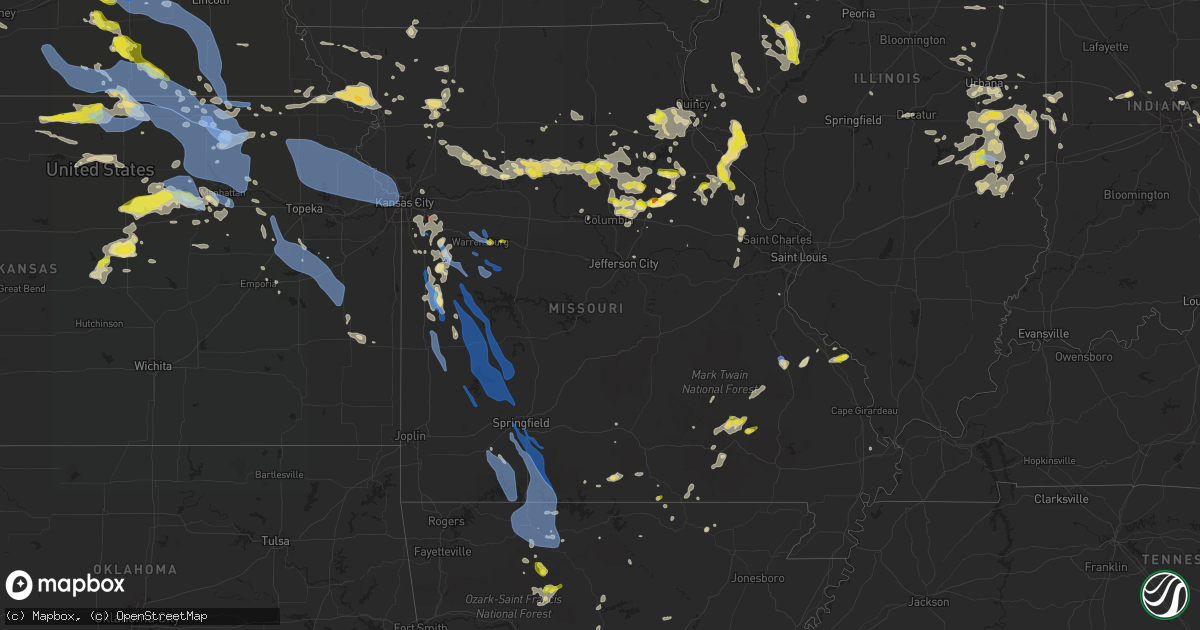 Hail map in Missouri on June 3, 2020