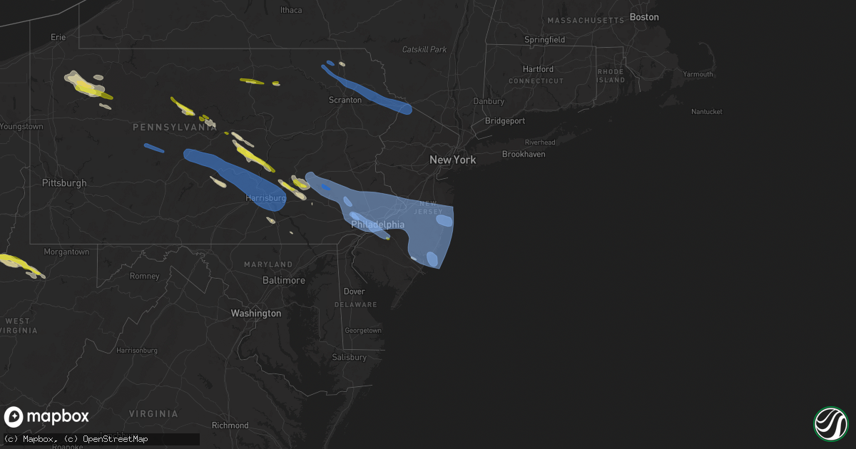 Hail map in New Jersey on June 3, 2020