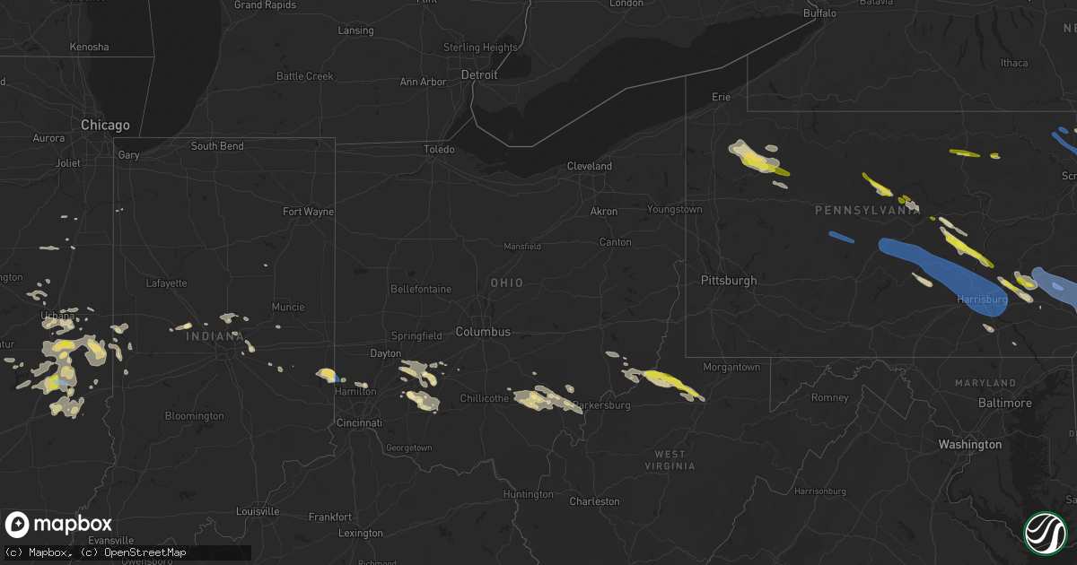 Hail map in Ohio on June 3, 2020