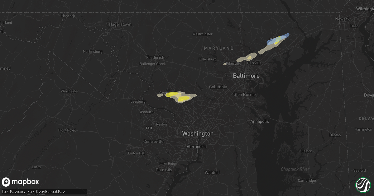 Hail map in Derwood, MD on June 3, 2021
