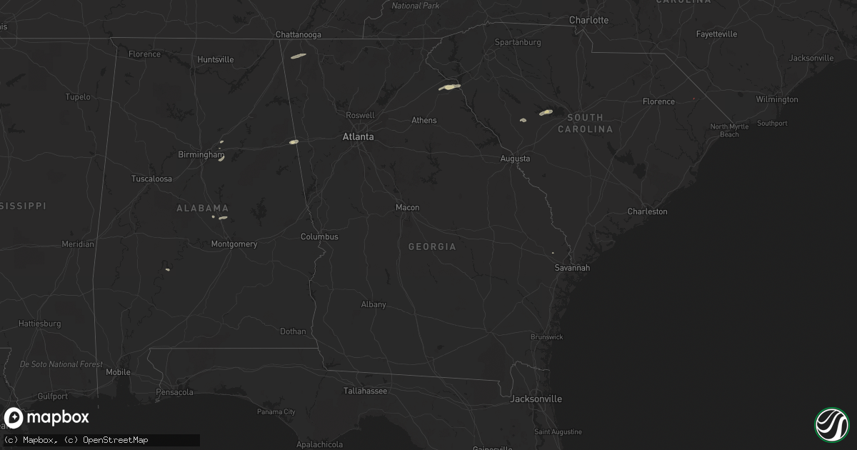 Hail map in Georgia on June 3, 2021
