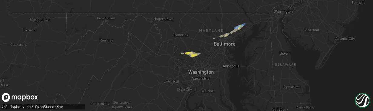Hail map in Germantown, MD on June 3, 2021