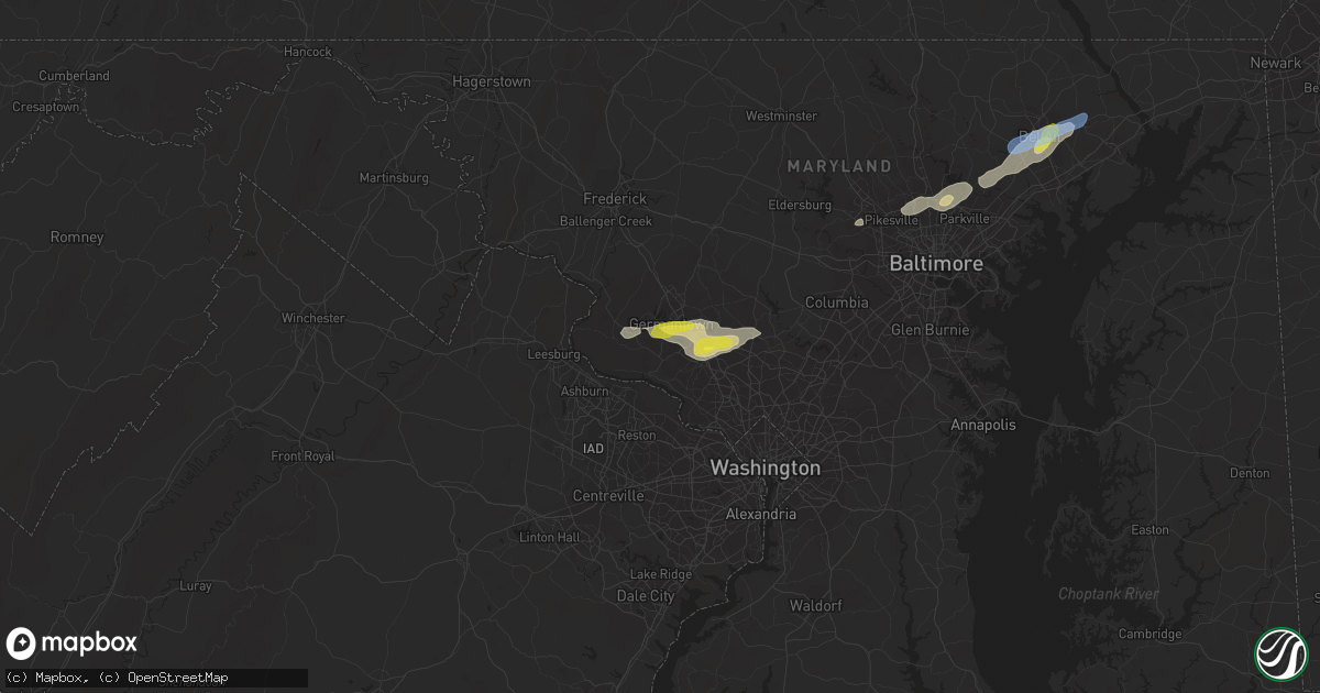Hail map in Germantown, MD on June 3, 2021