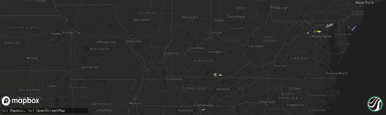 Hail map in Kentucky on June 3, 2021