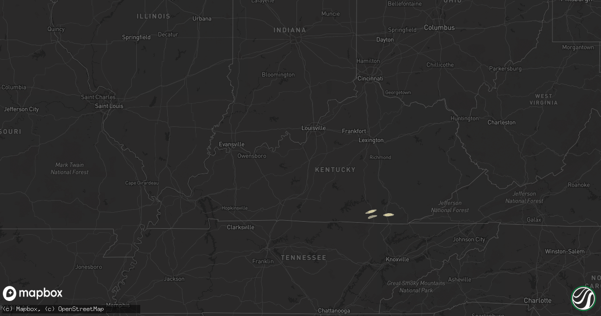 Hail map in Kentucky on June 3, 2021