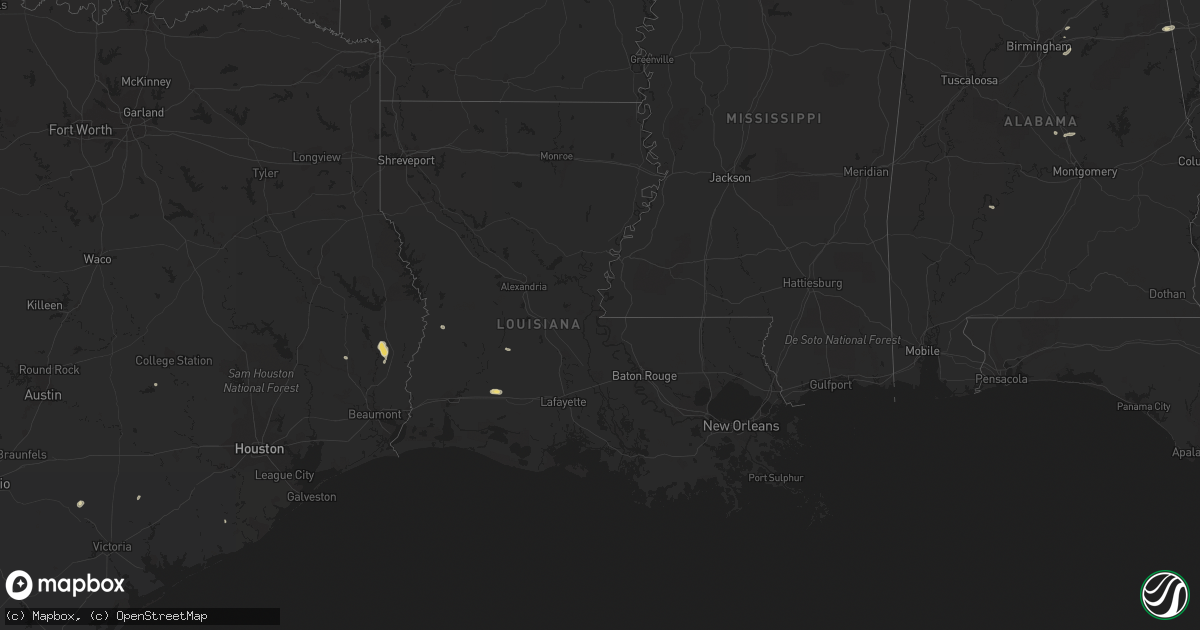 Hail map in Louisiana on June 3, 2021