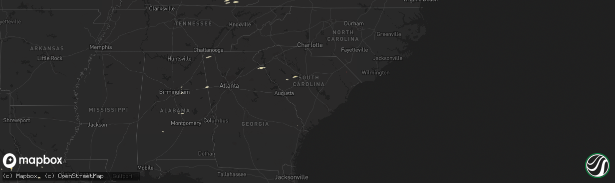 Hail map in South Carolina on June 3, 2021