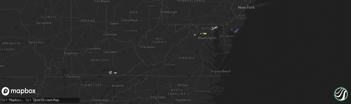 Hail map in Virginia on June 3, 2021