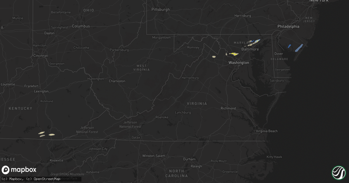 Hail map in Virginia on June 3, 2021
