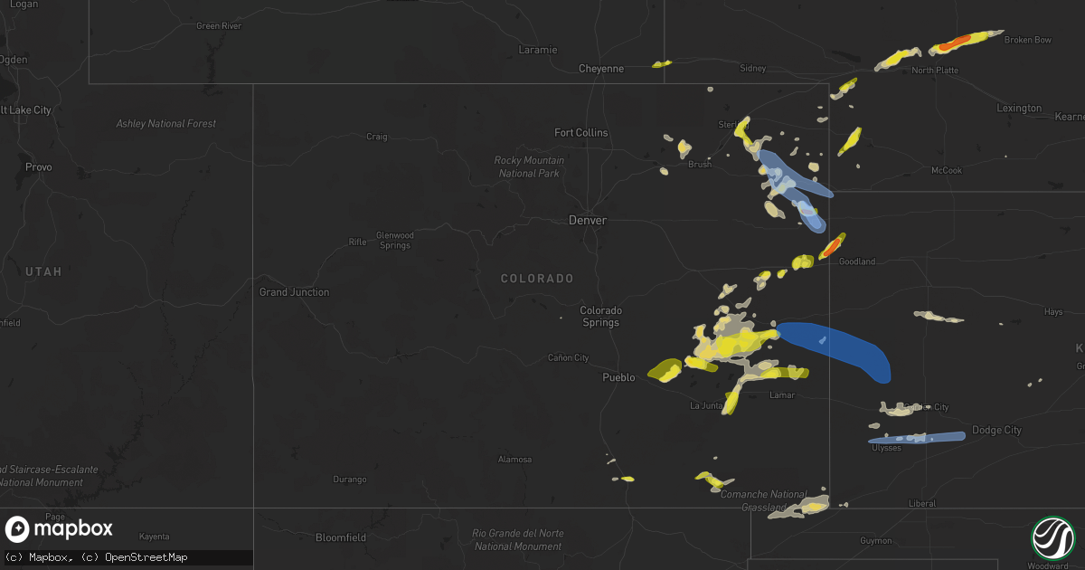 Hail map in Colorado on June 3, 2022