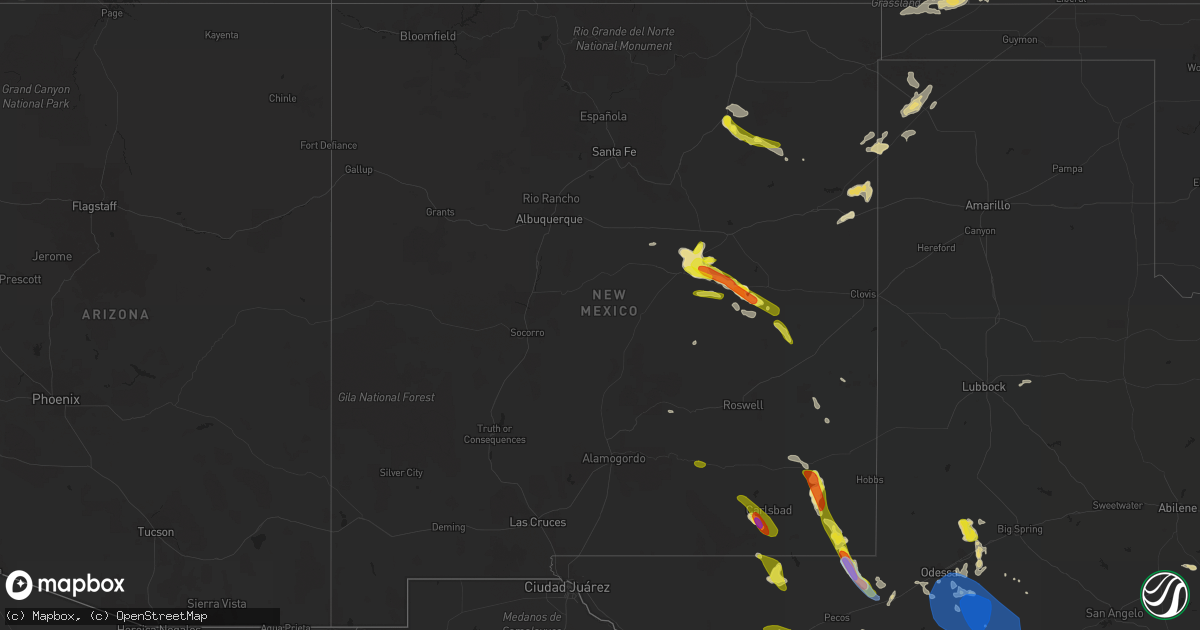 Hail map in New Mexico on June 3, 2022