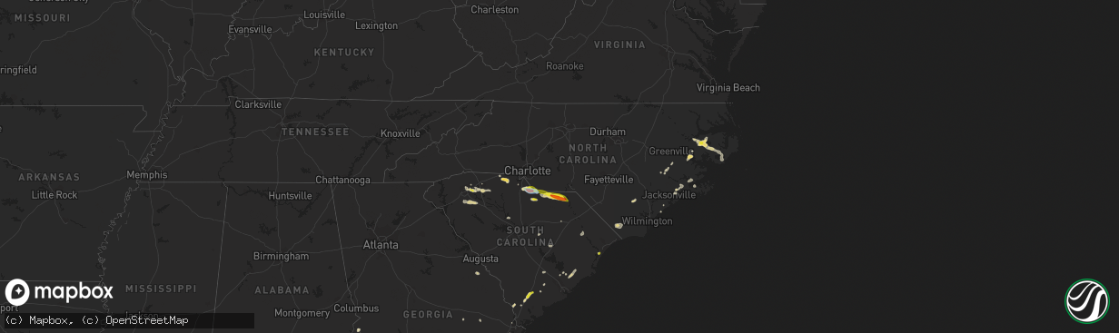 Hail map in North Carolina on June 3, 2022