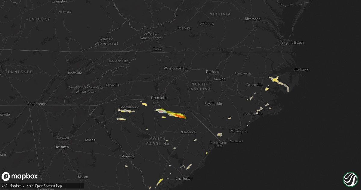 Hail map in North Carolina on June 3, 2022