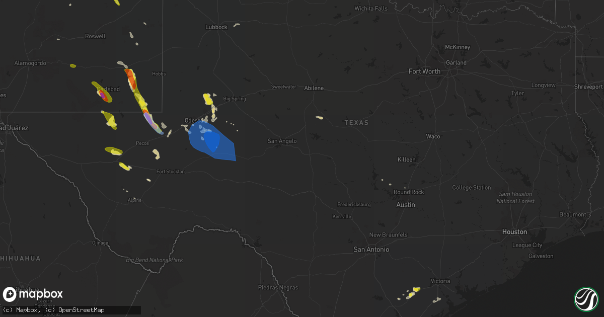 Hail map in Texas on June 3, 2022